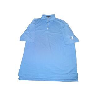 Peter Millar Summer Comfort Polo Shirt Mens Sz L Light Blue Ace Club Embroidered